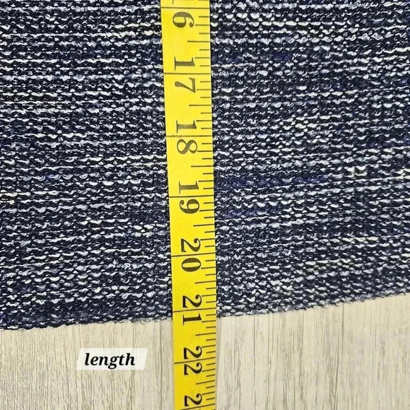 NWT Banana Republic Womens Blue Beige Lined Tweed Side Zip Skirt Size 6 - Picture 7 of 9